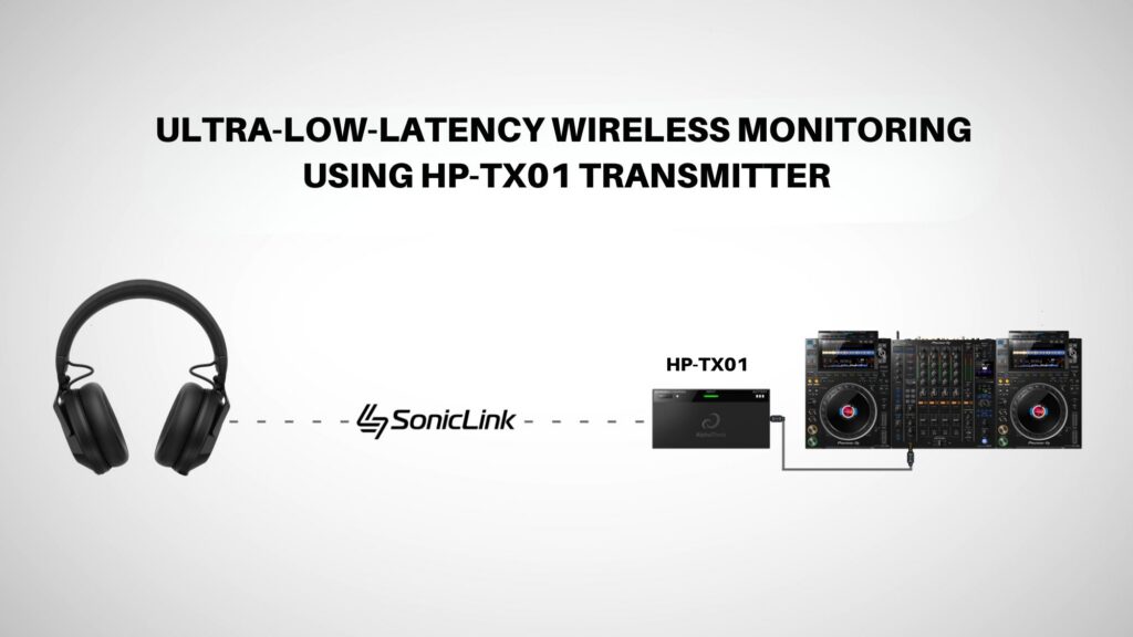 AlphaTheta Wireless DJ Headphones HDJ-F10 using wireless transmitter HP-TX01