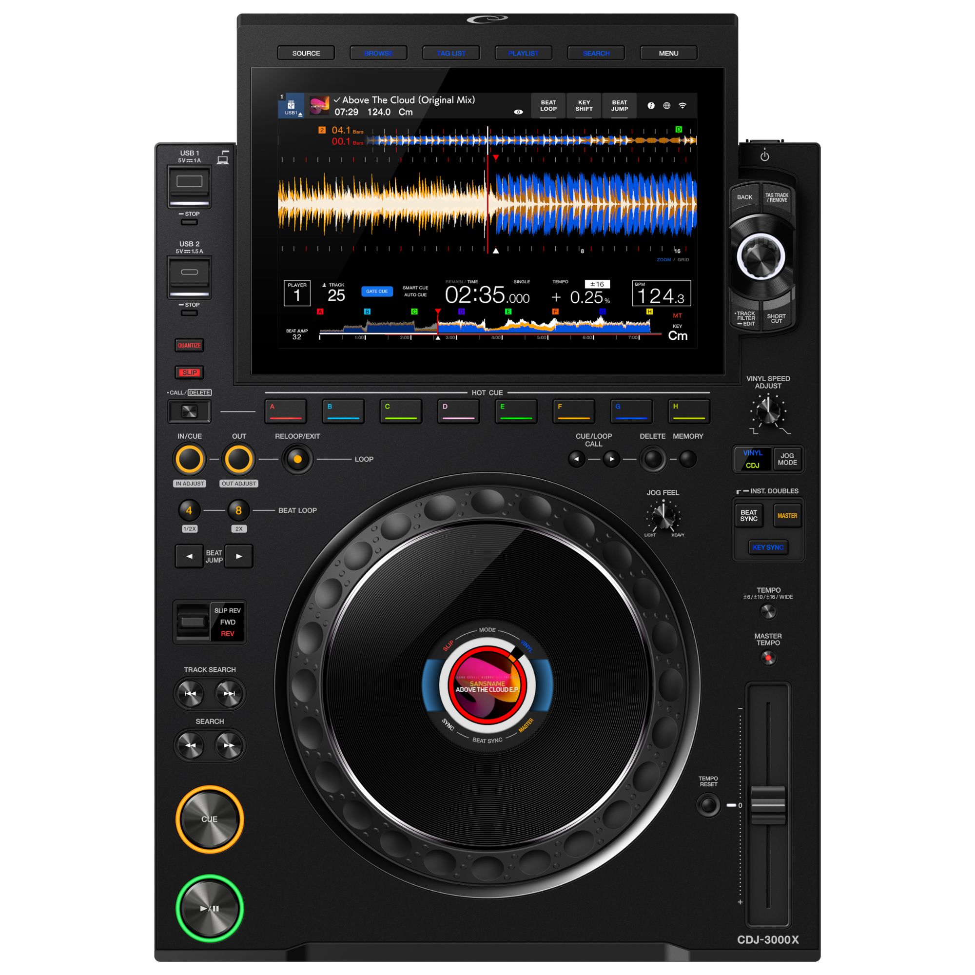 AlphaTheta DJ-meediamängija CDJ-3000X pealtvaates