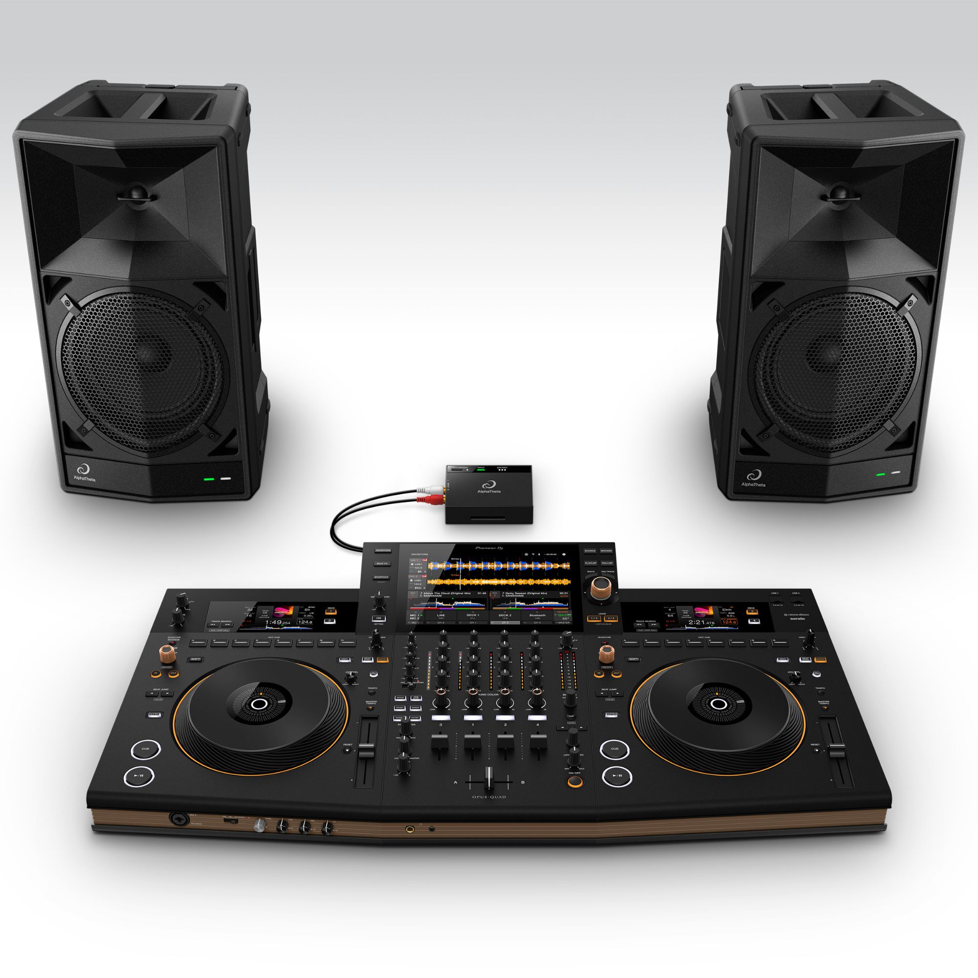 AlphaTheta kaasaskantav juhtmevaba DJ-kõlar WAVE-EIGHT stereo x OPUS-QUAD