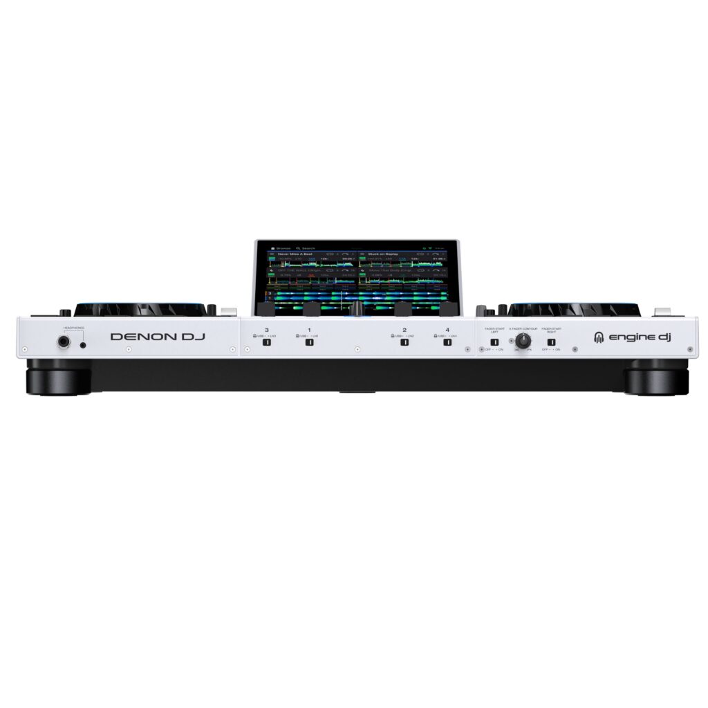 Denon DJ standalone DJ-kontroller PRIME4+W, valge eestvaates
