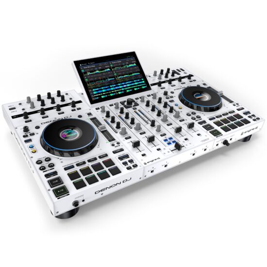 Denon DJ standalone DJ-kontroller PRIME4+W, valge nurga alt