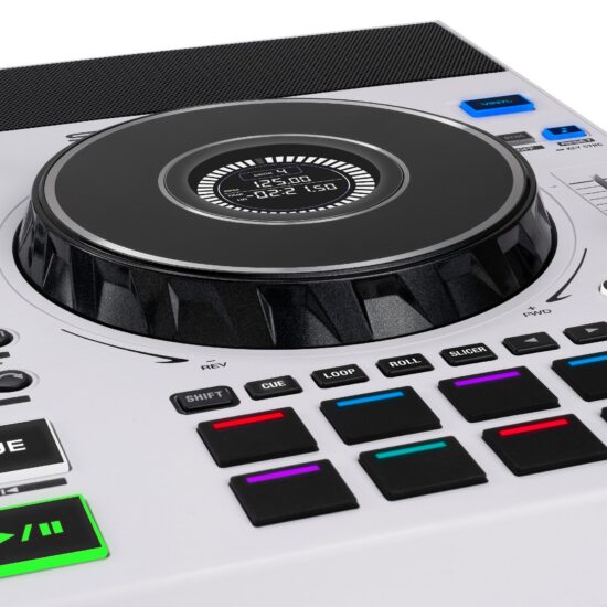 Denon DJ standalone DJ-kontroller SC LIVE 4W, valge, Jog-ketas lähedalt