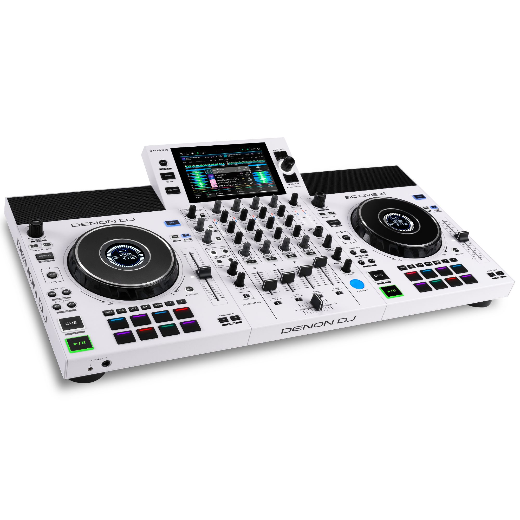 Denon DJ standalone DJ-kontroller SC LIVE 4W, valge, nurgaalt