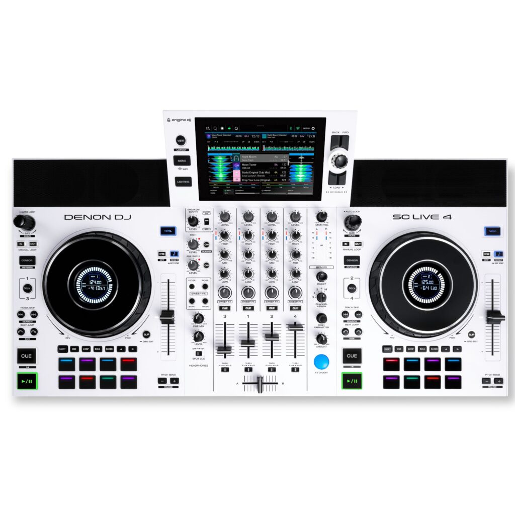 Denon DJ standalone DJ-kontroller SC LIVE 4W, valge, pealtvaates