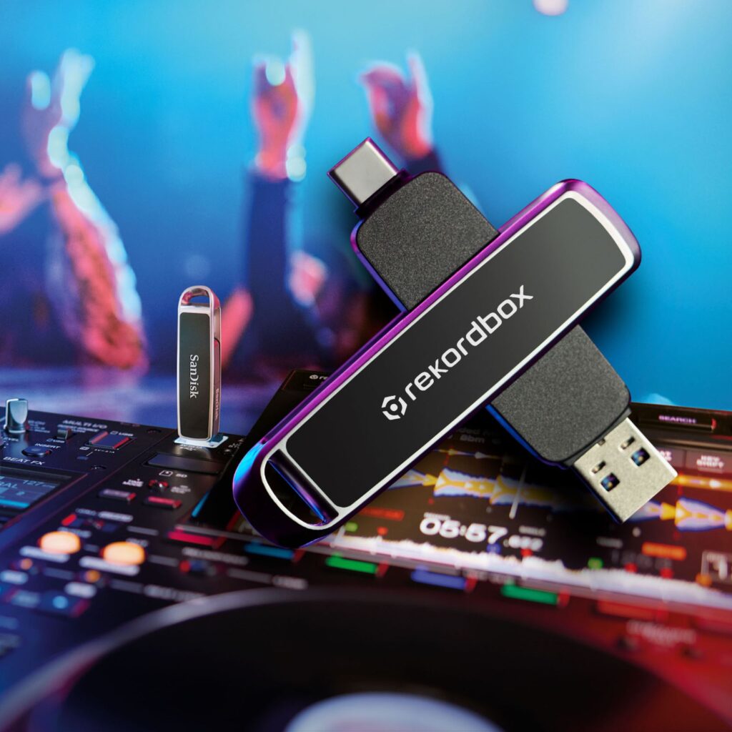 SanDisk DJ-mälupulk Rekordbox 512GB Dual USB-A - USB-C elustiil lähedalt