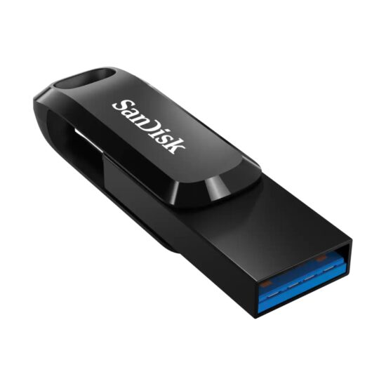 SanDisk mälupulk Ultra Go 64GB Dual USB-A - USB-C must - nurga alt