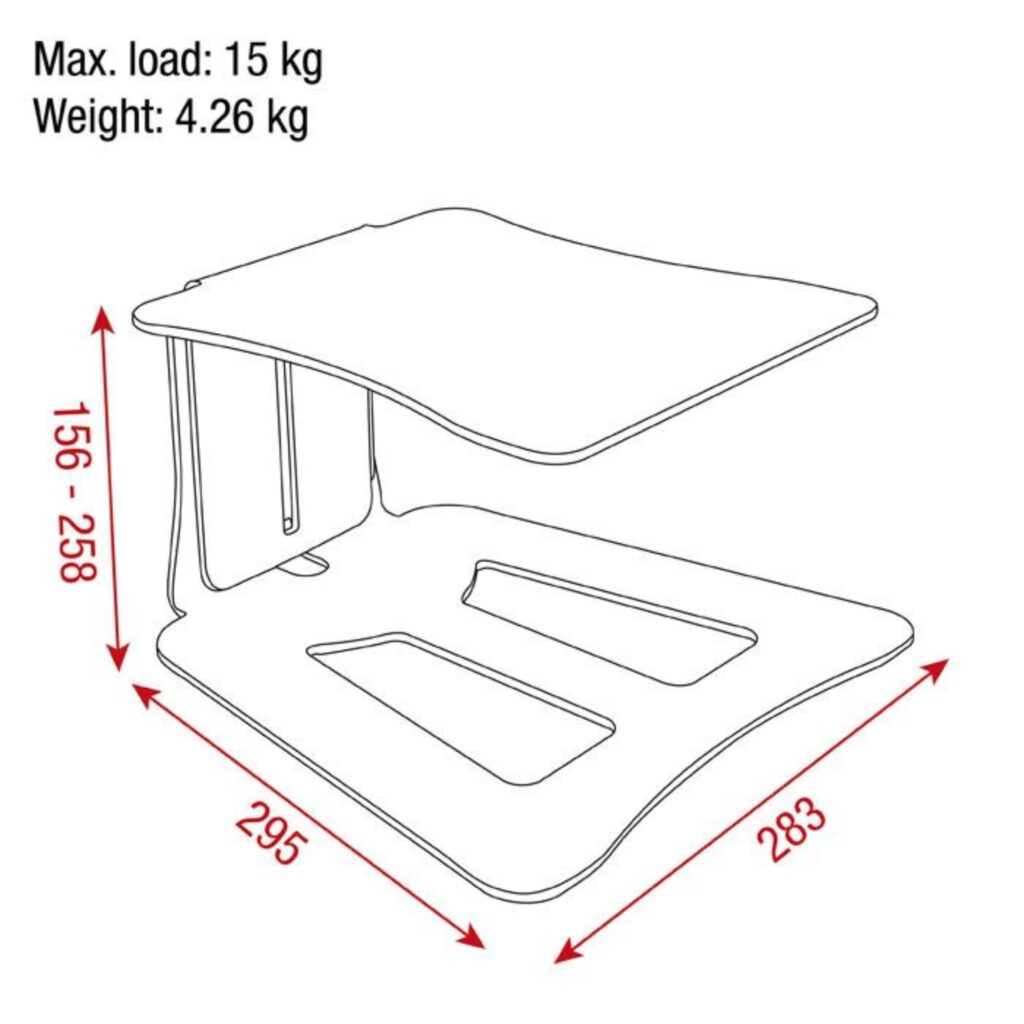 Showgear stuudiomonitorialus Table Monitor Stand Medium mõõtudega
