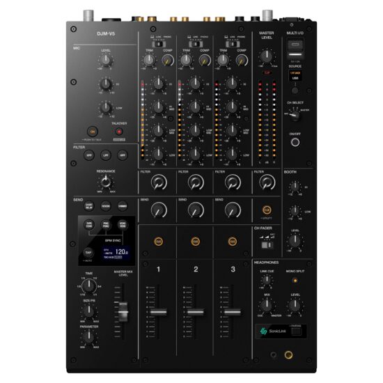 AlphaTheta DJM-V5 DJ-mikserpult pealt