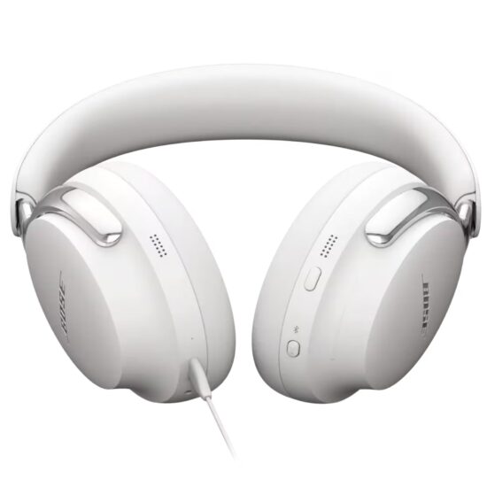 Bose QuietComfort Ultra Headphones 2nd Gen White juhtmevabad kõrvaklapid eest nurk