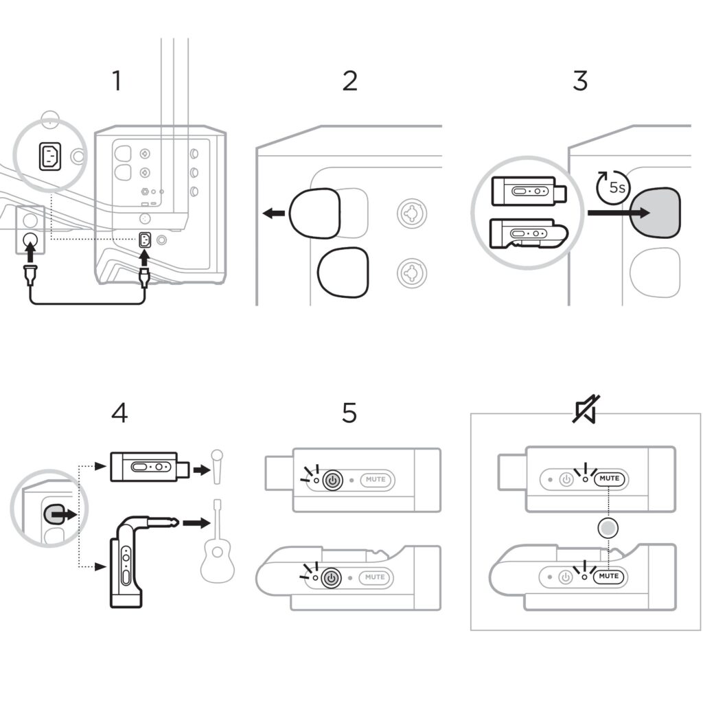 Bose S1 Pro+ Wireless Instrument Jack Transmitter pairing