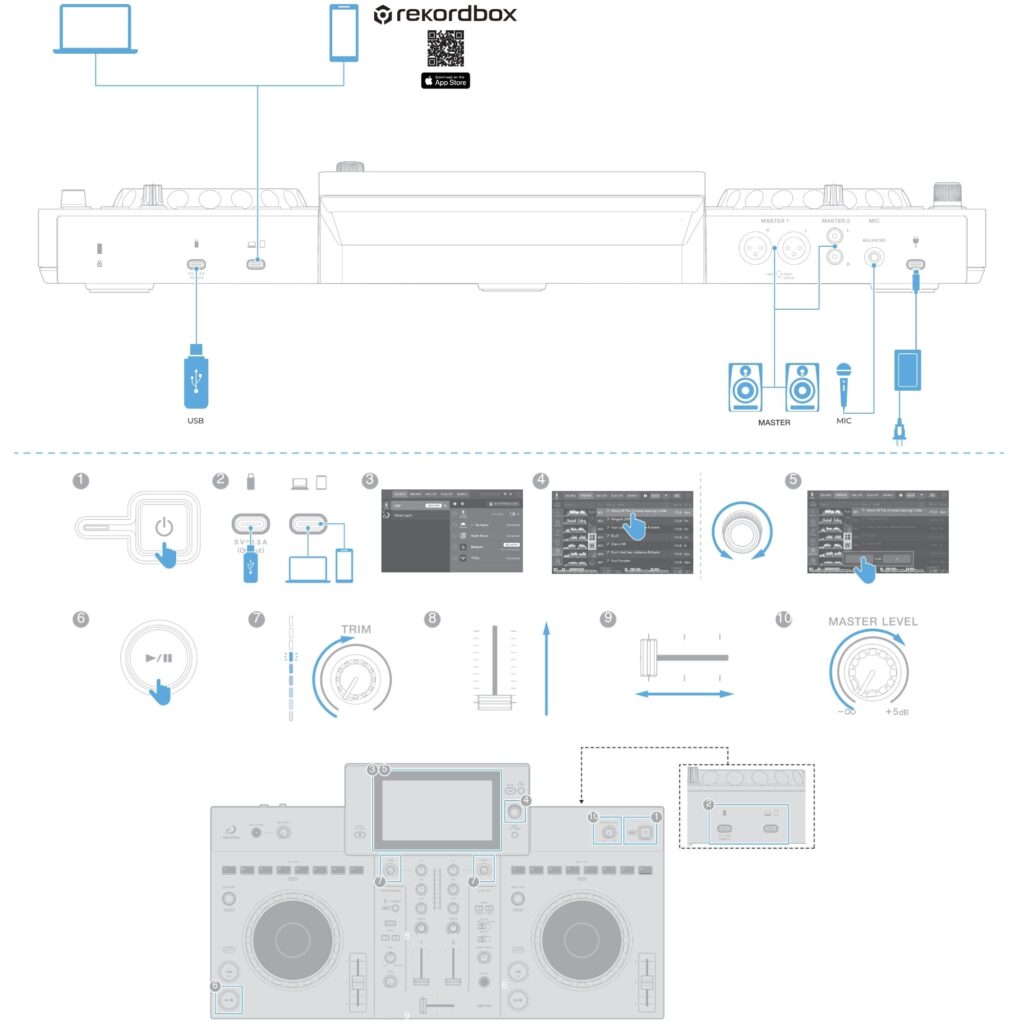 AlphaTheta XDJ-AN Standalone DJ Controller Quick Start Guide